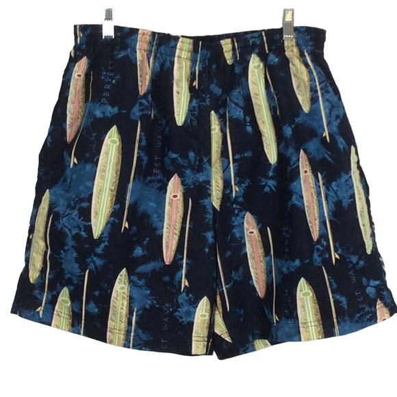 Nautica Men’s Sz L Swim Trunks Surf Board Print Shorts Surfing Beach Pool Cruise - Picture 1 of 12